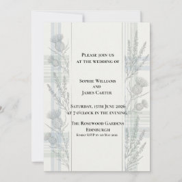 Blaugraue botanische Bogen-Hochzeitseinladung Einladung