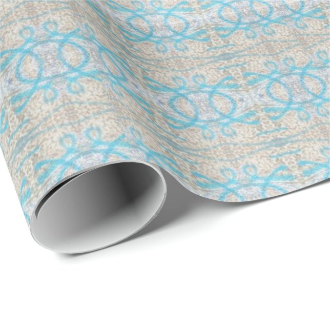Blaugraue, Curly Decorative Graffiti Wall Pattern Geschenkpapier (Rolleneckpunkt)