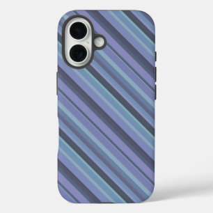 Blaugraue diagonale Streifen iPhone 16 Hülle