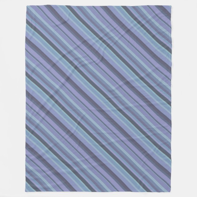 Blaugraue diagonale Streifen Fleecedecke (Vorderseite)