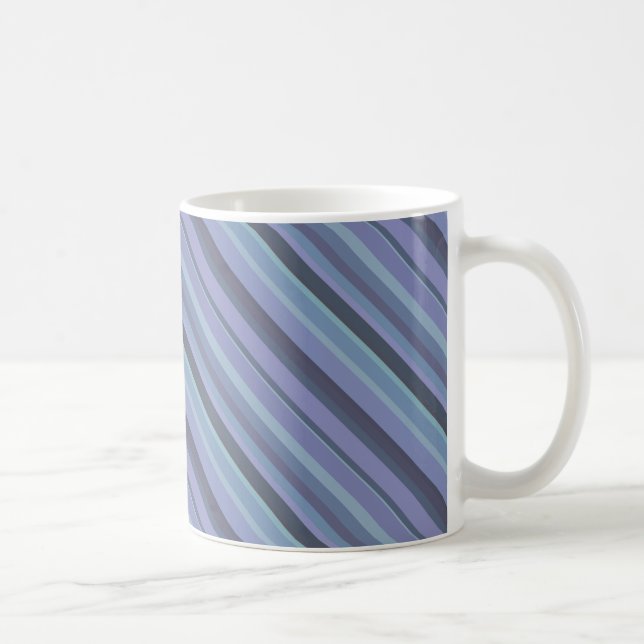 Blaugraue diagonale Streifen Kaffeetasse (Rechts)