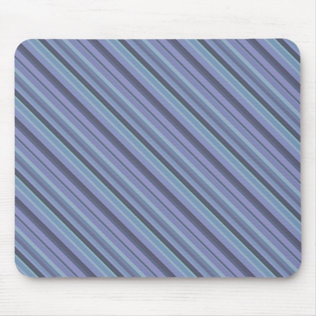 Blaugraue diagonale Streifen Mousepad (Vorne)