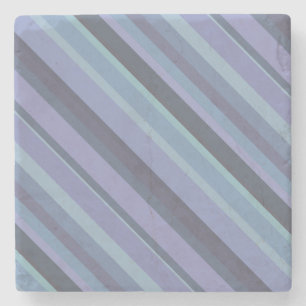 Blaugraue diagonale Streifen Steinuntersetzer