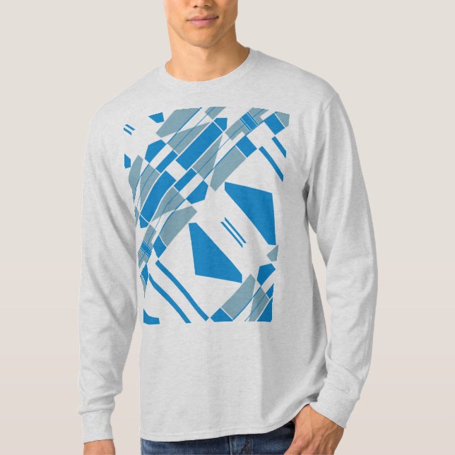 Blaugraue Diagonalformen MCM Südwestlich inspirier T-Shirt (Vorderseite)
