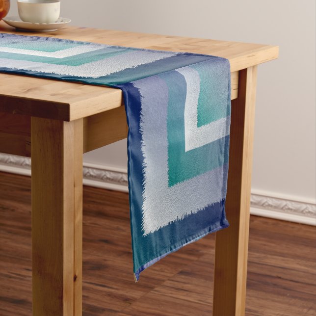 Blaugraue Ex-Pastellfarbe Großer Tischläufer (Beispiel)
