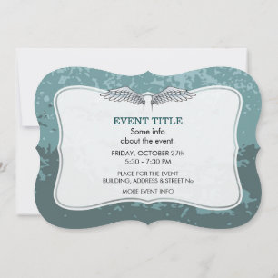 Blaugraue Flügel Einladung