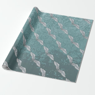 Blaugraue Flügel Geschenkpapier