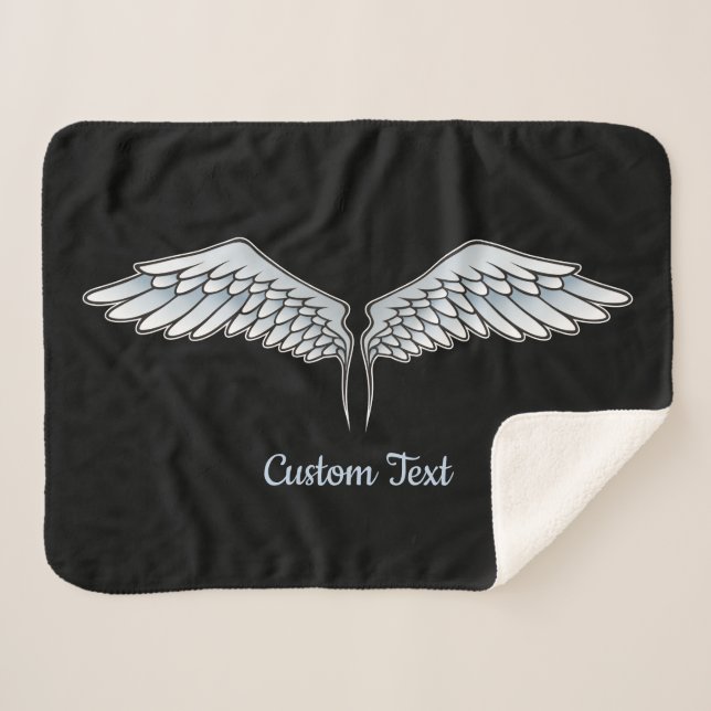 Blaugraue Flügel Sherpa Blanket Sherpadecke (Vorderseite (Horizontal))