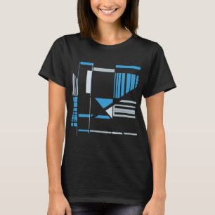 Blaugraue geometrische Linien im Südwest-Stil MCM T-Shirt