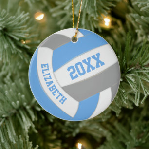 Blaugraue Girls spielen Volleyball Keramik Ornament