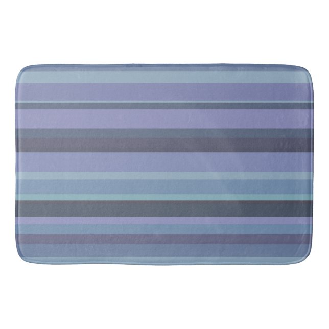 Blaugraue horizontale Streifen Badematte (Vorderseite)