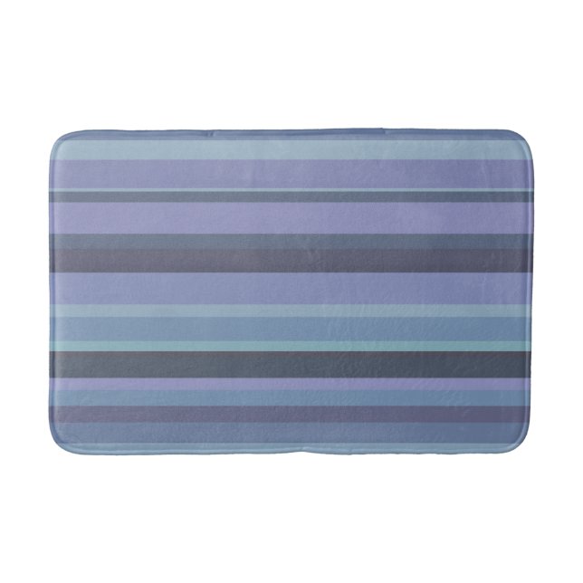 Blaugraue horizontale Streifen Badematte (Vorderseite)