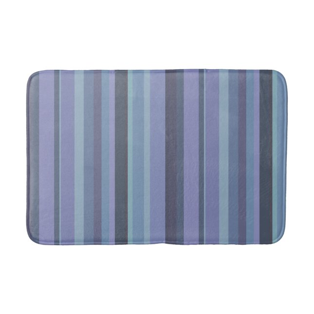 Blaugraue horizontale Streifen Badematte (Vorderseite)
