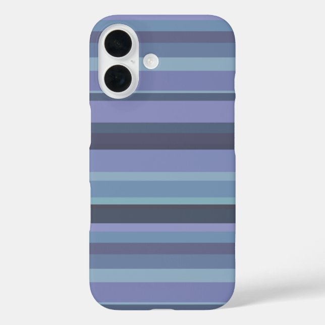 Blaugraue horizontale Streifen Case-Mate iPhone Hülle (Rückseite)