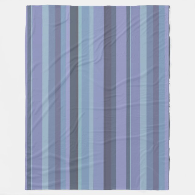 Blaugraue horizontale Streifen Fleecedecke (Vorderseite)