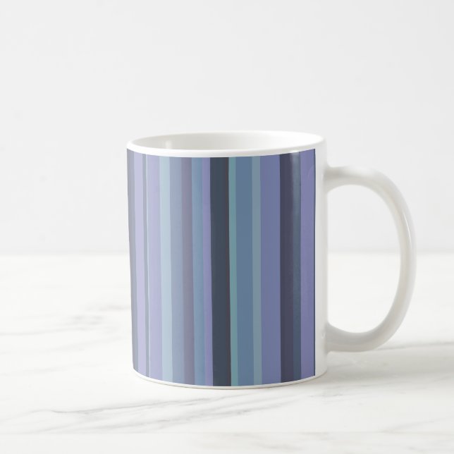 Blaugraue horizontale Streifen Kaffeetasse (Rechts)