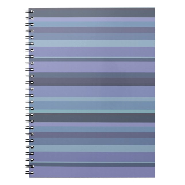 Blaugraue horizontale Streifen Notizblock (Vorderseite)