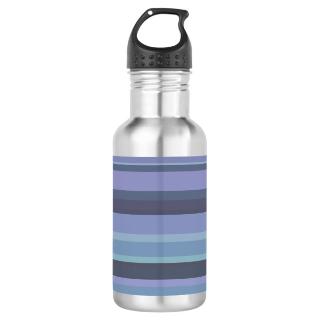 Blaugraue horizontale Streifen Trinkflasche (Vorderseite)