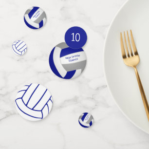 Blaugraue Jungs Volleyballmannschaft Party Konfetti