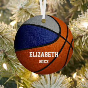 Blaugraue Mannschaft färbt Jungs Basketball Ornament Aus Metall