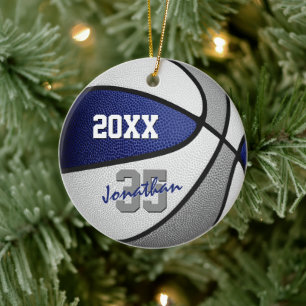 Blaugraue Mannschaftsfarben Jungs heißen Basketbal Keramik Ornament