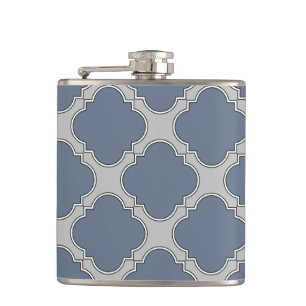 Blaugraue Quarrefolie Flachmann