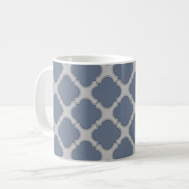 Blaugraue Quarrefolie Kaffeetasse (Vorderseite Links)