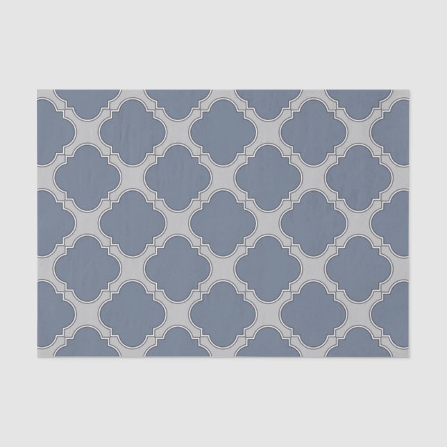 Blaugraue Quarrefolie Seidenpapier (Vorderseite)