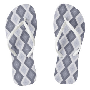 Blaugraue Raute Muster Flip Flops