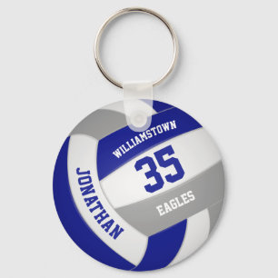 Blaugraue Sportmannschaft färbt Volleyball Schlüsselanhänger