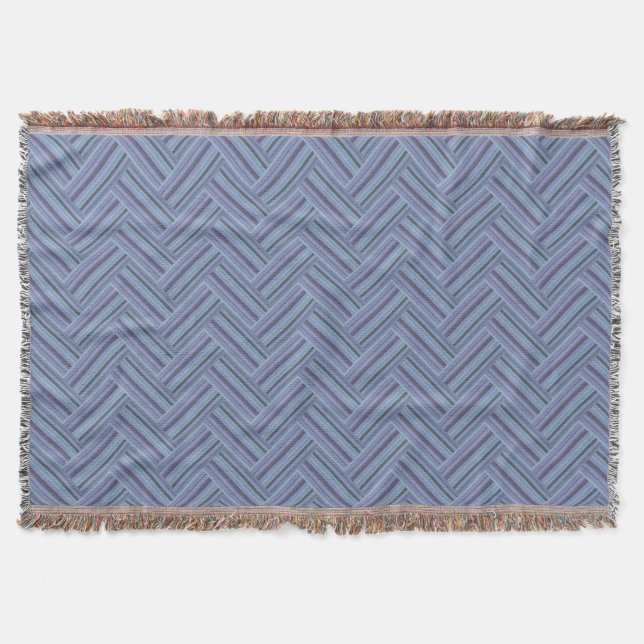 Blaugraue Streifen Decke (Vorderseite)