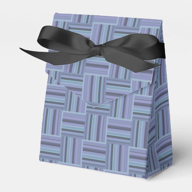 Blaugraue Streifen Geschenkschachtel (Vorderseite)