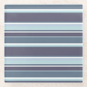 Blaugraue Streifen Glasuntersetzer