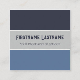Blaugraue Streifen harmonische Farbpalette QR-Code Quadratische Visitenkarte