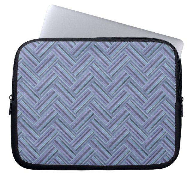 Blaugraue Streifen Laptopschutzhülle (Vorderseite)