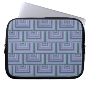 Blaugraue Streifen quadratischer Waage Laptopschutzhülle