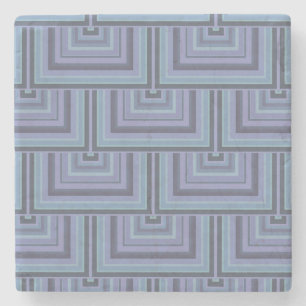 Blaugraue Streifen quadratischer Waage Steinuntersetzer