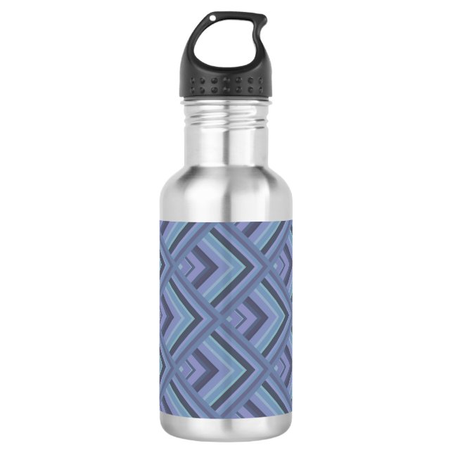 Blaugraue Streifen Trinkflasche (Vorderseite)