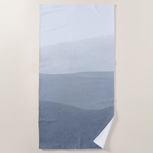 Blaugraue Töne Abstrakte Landschaft Strandtuch