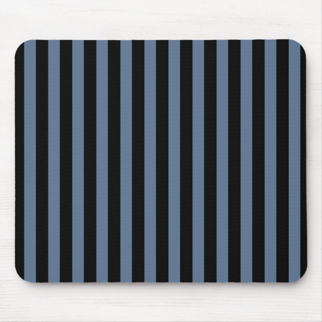 Blaugraue und schwarze Streifen Mousepad (Vorne)