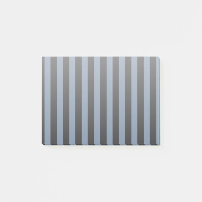 Blaugraue und schwarze Streifen Post-it Klebezettel (Vorderseite)