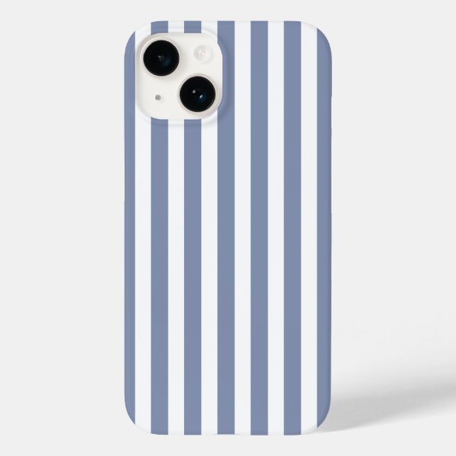 Blaugraue und weiße Streifen Case-Mate iPhone Hülle (Rückseite)