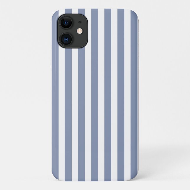 Blaugraue und weiße Streifen Case-Mate iPhone Hülle (Rückseite)