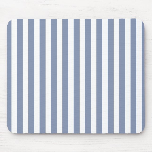 Blaugraue und weiße Streifen Mousepad (Vorne)