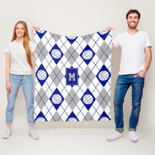 Blaugraue Volleyballmannschaft - Raute Fleecedecke