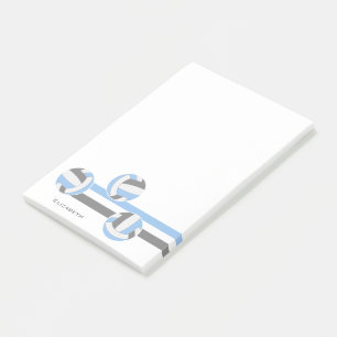 Blaugraue Volleyballs Streifen individuelle Name Post-it Klebezettel