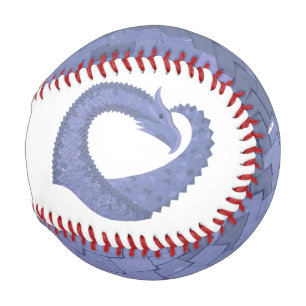 Blaugrauer Drache auf weiß Baseball