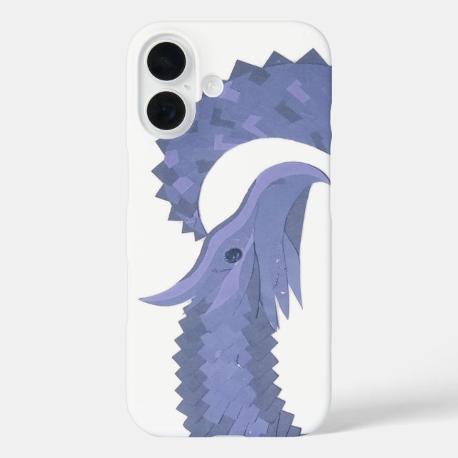 Blaugrauer Drache auf weiß Case-Mate iPhone Hülle (Rückseite)