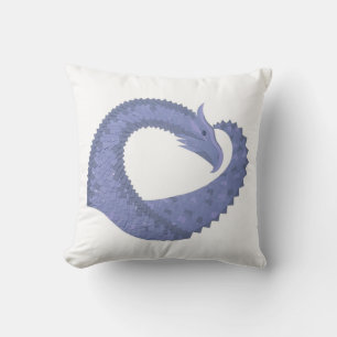Blaugrauer Drache auf weiß Kissen