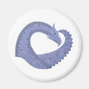 Blaugrauer Drache auf weiß Magnet
